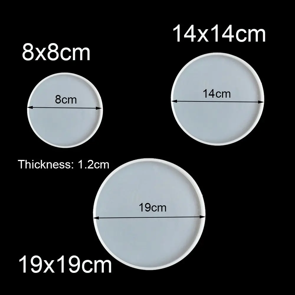 Moldes de fundición de resina de posavasos redondos de artes fluidas transparentes, herramienta de molde de fabricación de ágata colgante de joyería epoxi de silicona, accesorios de bricolaje - imagen 3