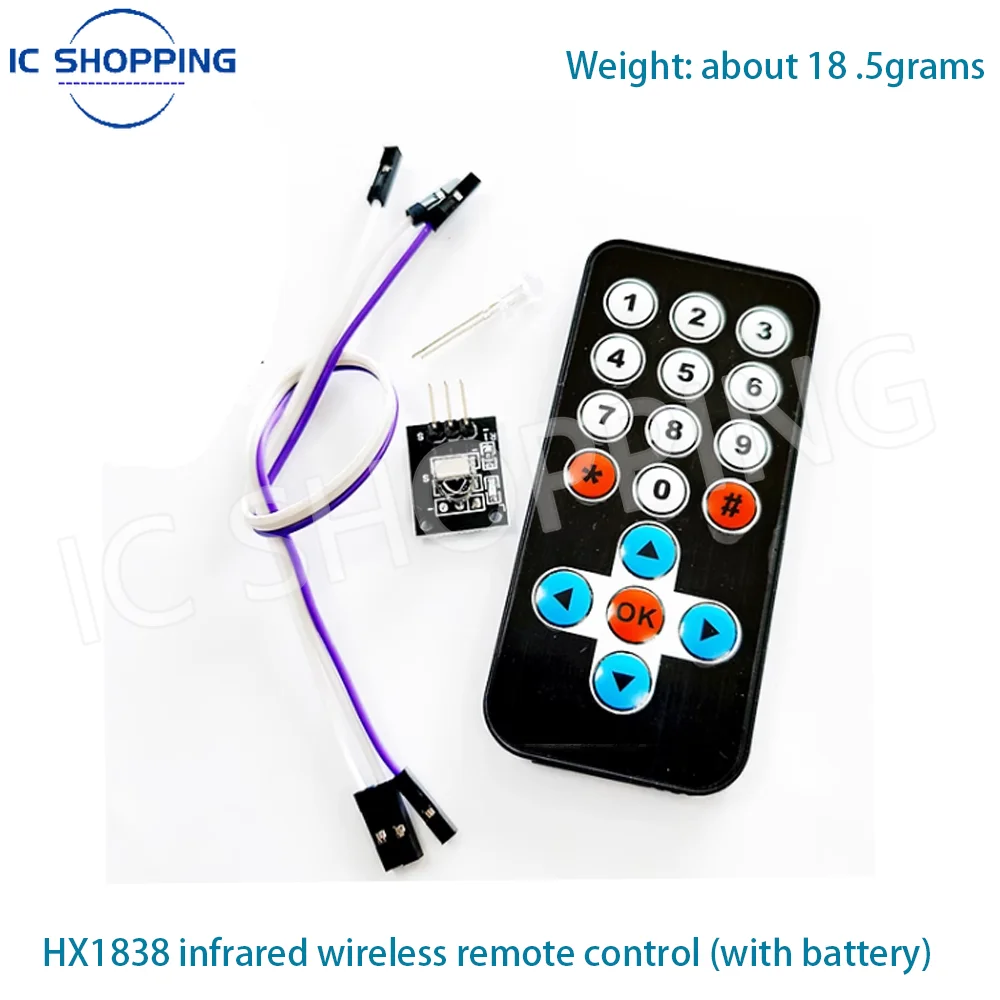 Kit de Control remoto inalámbrico por infrarrojos HX1838, 10 piezas, módulo (Control Remoto + placa receptora) - imagen 2