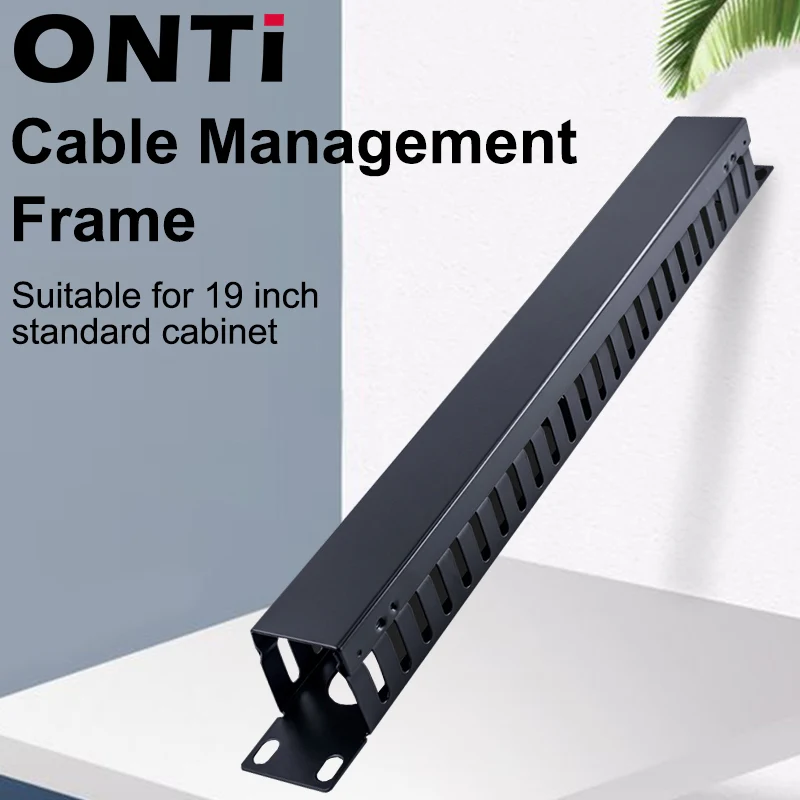 Soporte de Cables 1U 19 Pulgadas Metálico Conducto Dedos 12/24 Ranuras
