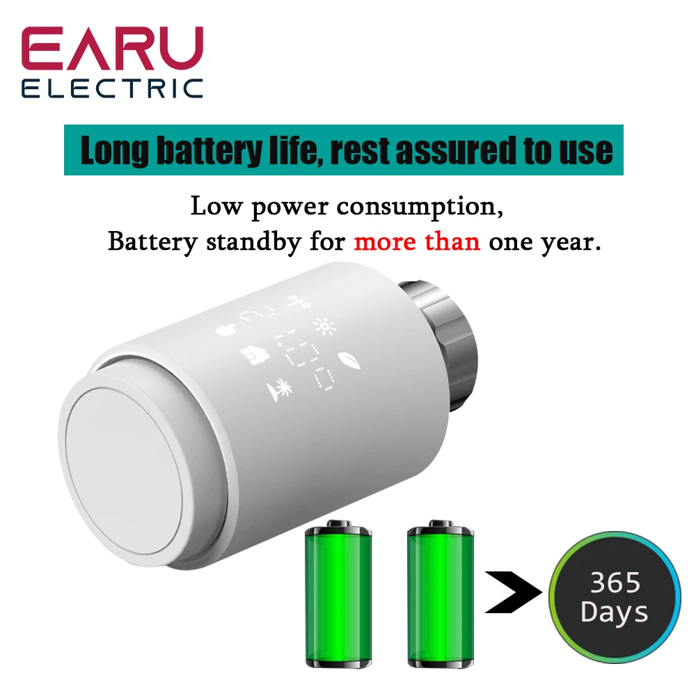 Actuador de radiador inteligente con WiFi, válvula termostática programable, aplicación remota de control de temperatura, compatible con Alexa, Tuya, TRV - imagen 3