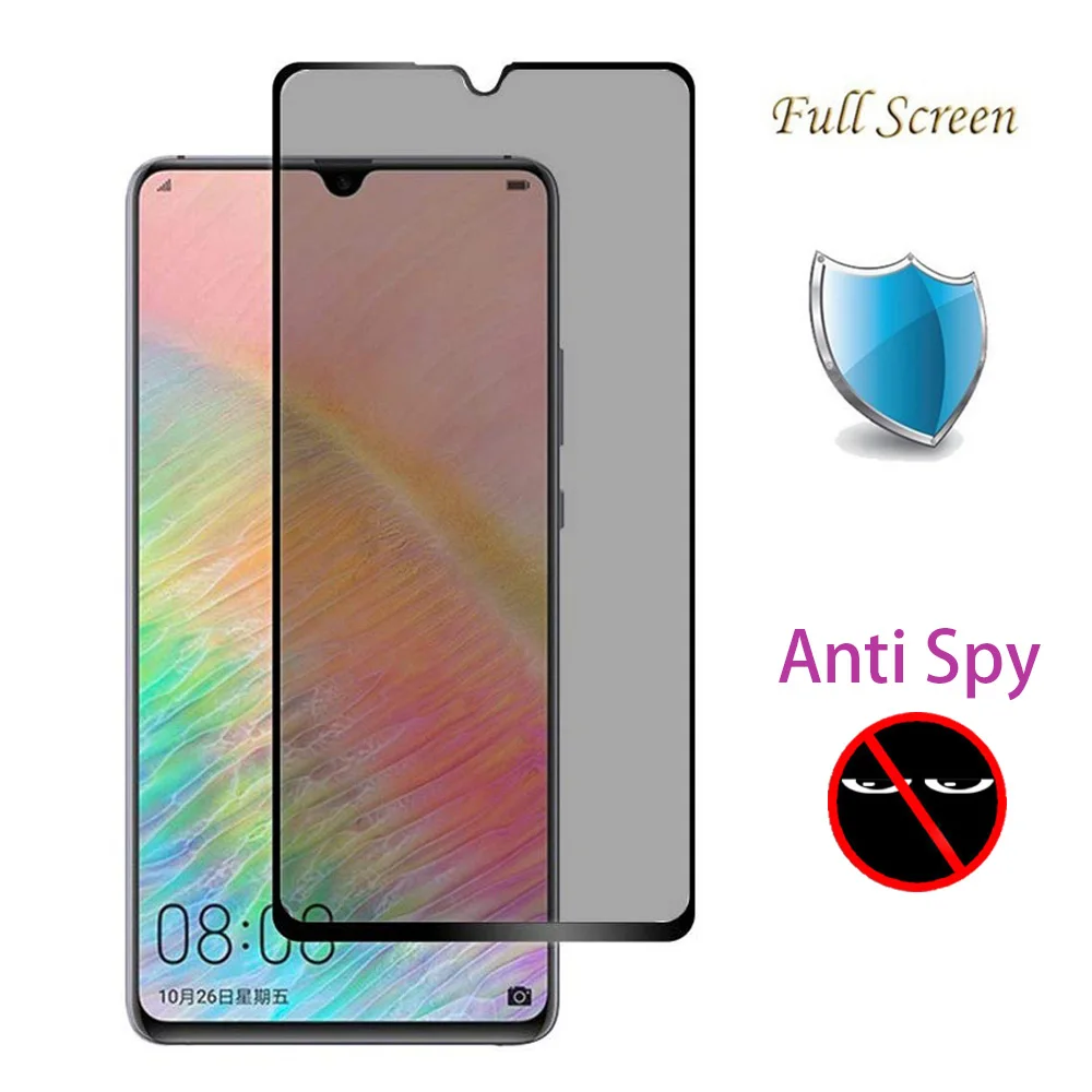 Protector de pantalla de vidrio templado para Huawei Mate 20 X, cubierta completa 5D 9H, película protectora antiespía para Huawei Mate 20 20X