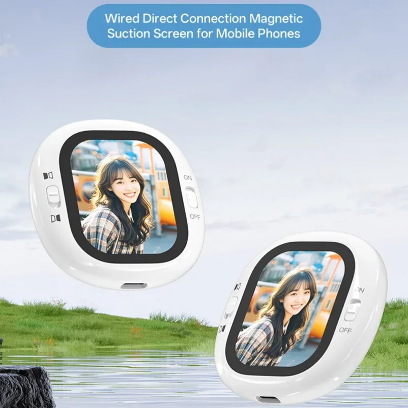 Mini pantalla de Monitor de Selfie inalámbrica, pantalla magnética de Monitor de Selfie Bluetooth 4K con transmisión en vivo Vlog/Selfie para iPhone/Android - imagen 2