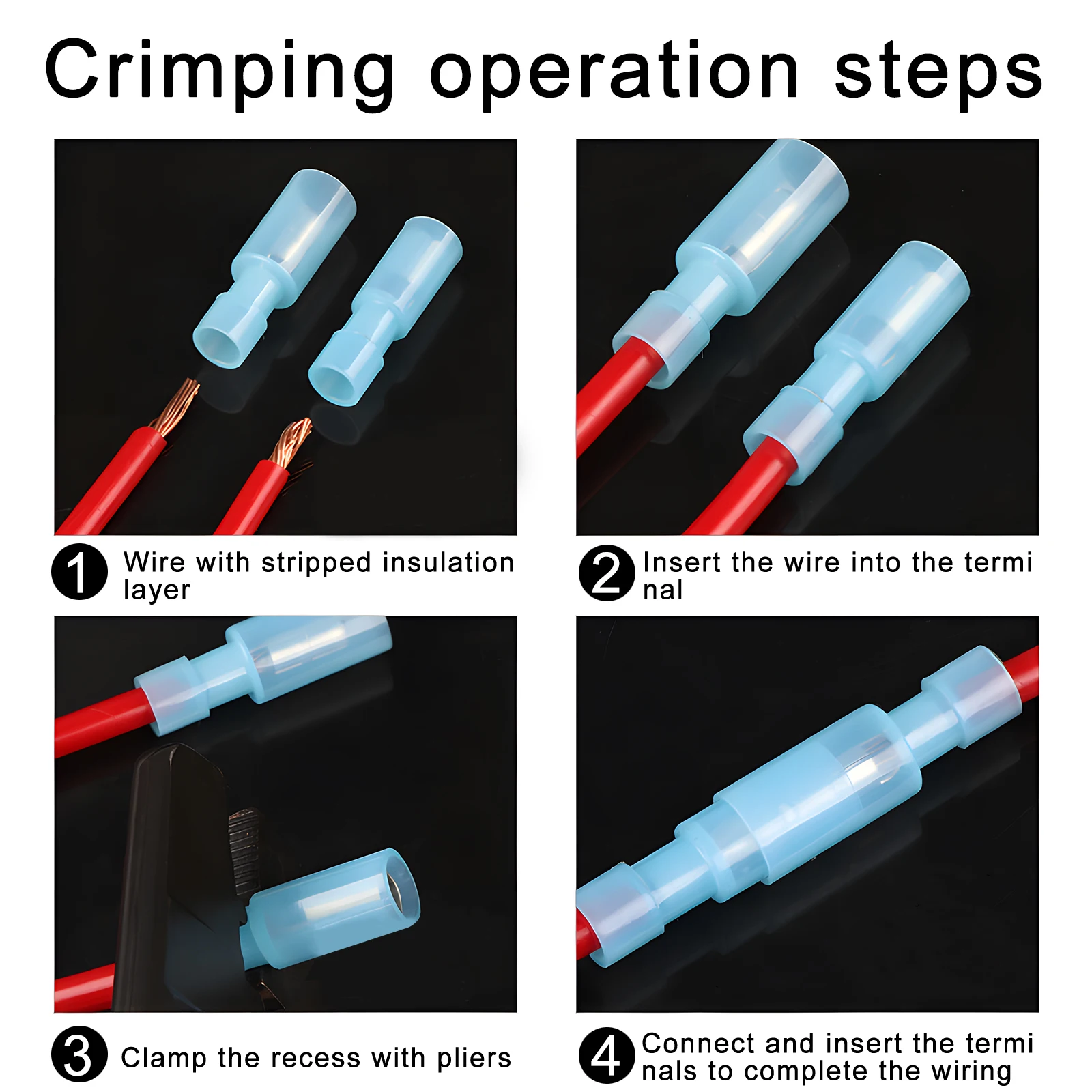 Conectores rápidos de bala de nailon, terminales eléctricos completamente aislados, Conector de crimpado de cable a tope hembra y macho, 20 juegos - imagen 4