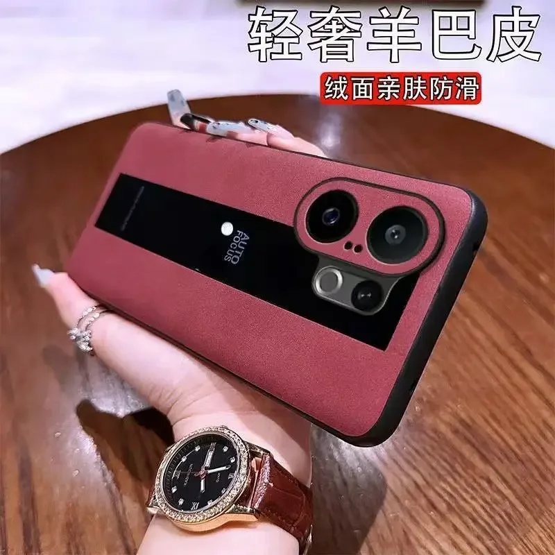 Casa para Vivo X200 FE/S30 Pro Mini Funda anticaída de cuero de cordero de lujo agradable para la piel para Vivo X200 FE 5G Funda a prueba de golpes - imagen 5