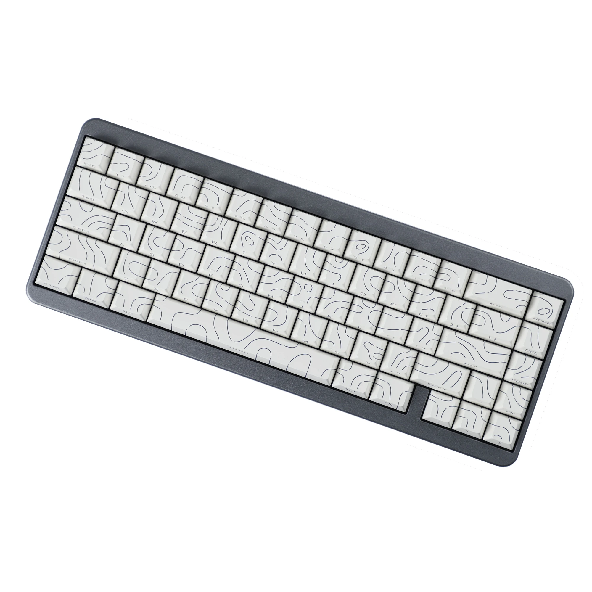 YMDK 97 teclas líneas de contorno blanco PBT teclas de doble disparo perfil de cereza translúcido retroiluminado lateral para teclados mecánicos MX - imagen 4