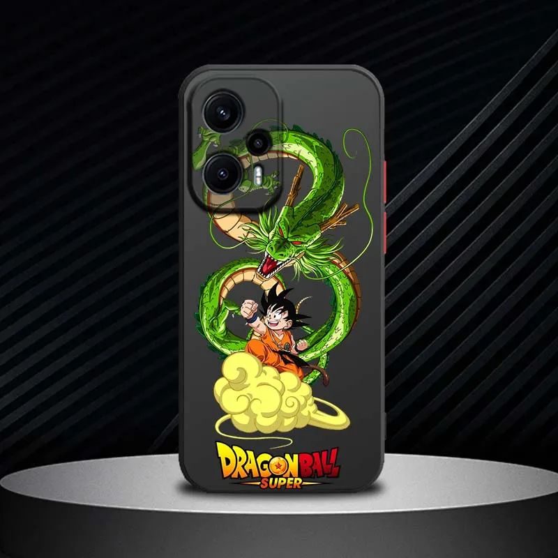 D-Dragon Ball Comics Goku Dragon funda para Xiaomi Poco X6 X5 X4 M6 M5 F6 F5 C65 Pro GT 5G funda de teléfono translúcida esmerilada - imagen 4