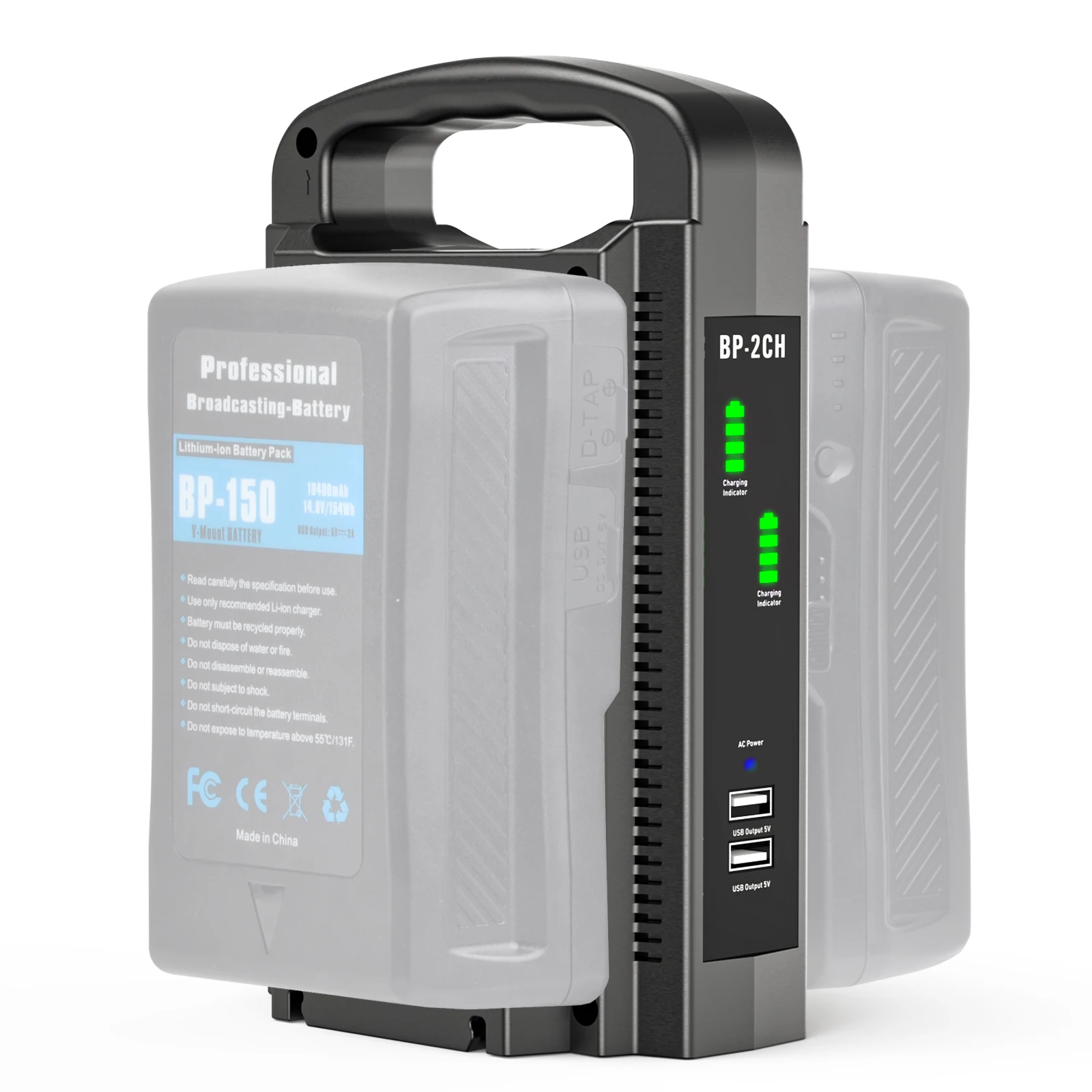 Cargador de batería Batmax V Mount, cargador rápido adaptador D-Tap de doble canal de 16,8 V para baterías Sony V Mount/V Lock - imagen 4