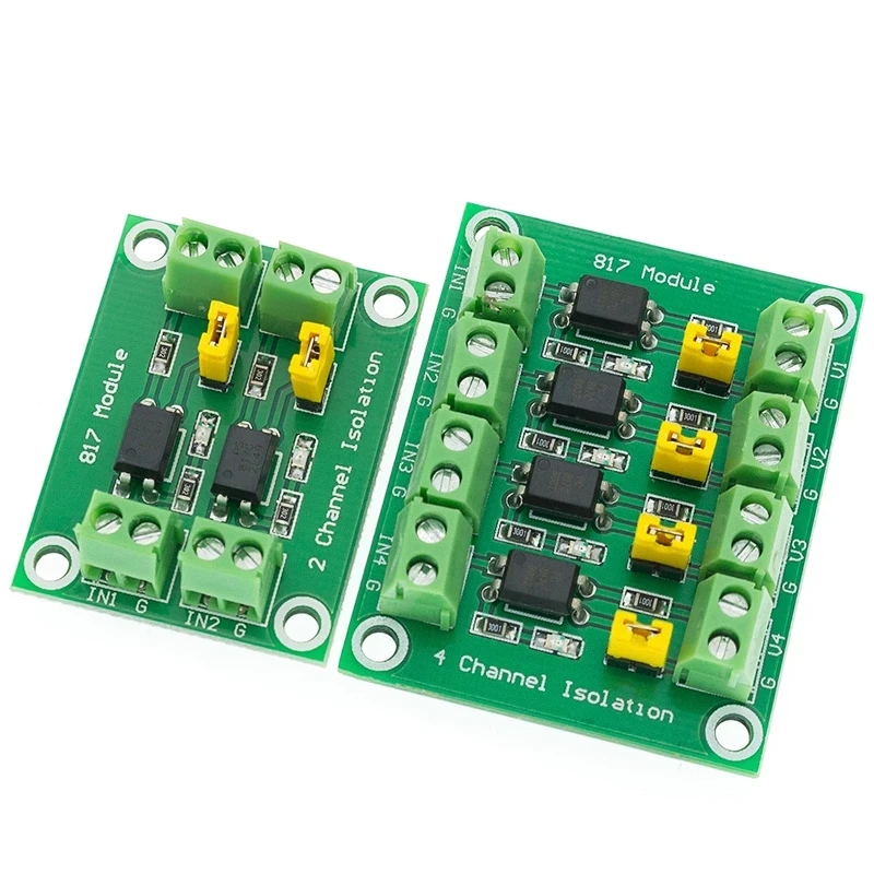 Placa de aislamiento optoacoplador PC817 de 2/4 canales, adaptador convertidor de voltaje, módulo de 3,3 V a 5V, controlador fotoeléctrico aislado de 3,6-30V - imagen 3
