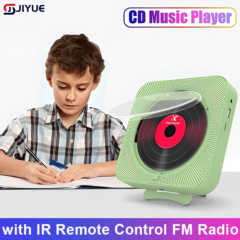 Reproductor Multimedia de CD, temporizador compacto y ligero, encendido/apagado, Bt 5,0, conector FM USB/TF, enchufe UE, EE. UU., uso doméstico portátil