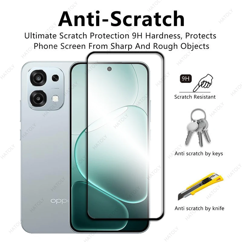 Película protectora de borde negro para Oppo A6 Pro 4G Global Glass 4 Uds Protector de pantalla para Oppo A6 Pro 5G Protector de lente de cámara Global - imagen 5