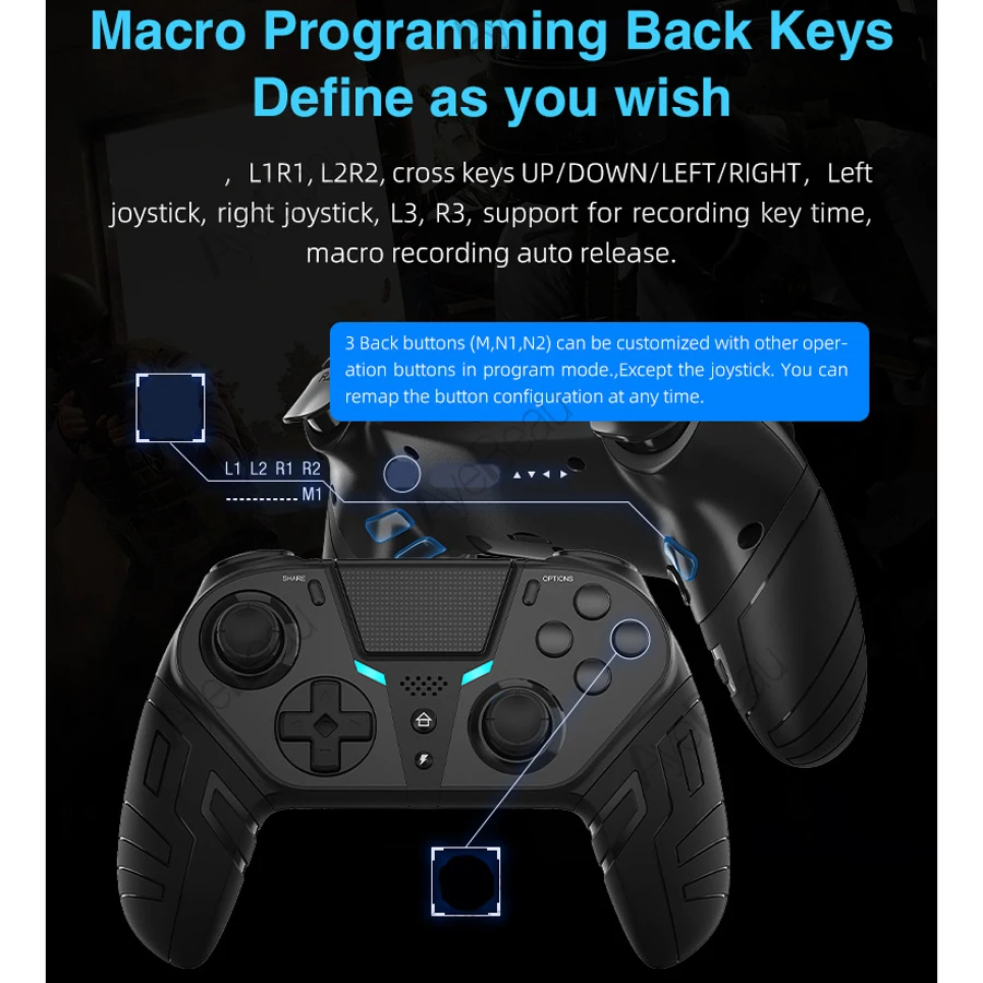 Controlador USB inalámbrico con cable Bluetooth para Playstation PS 4 3 PS4 PS3 Android Control de PC móvil Gamepad Joystick almohadilla de juego celular - imagen 5