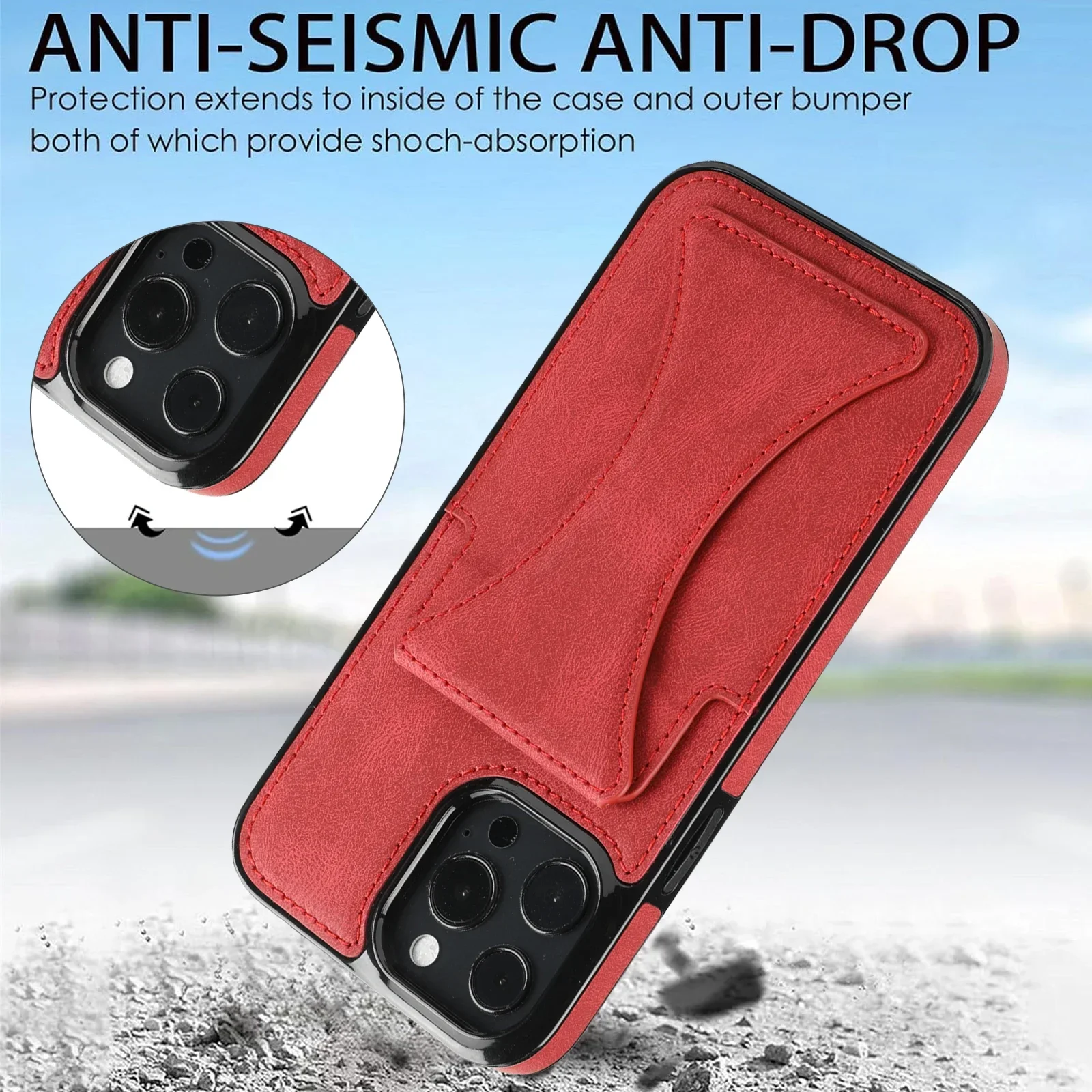 Funda protectora de cuero PU de alta calidad con ranuras para tarjetas de crédito, funda de teléfono con soporte plegable para iPhone 16 Pro Max 15 Plus 14 13 12 11 - imagen 5