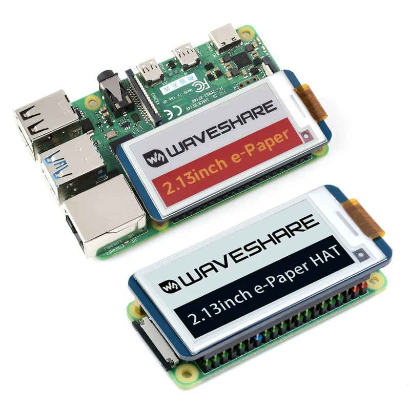 Raspberry Pi pantalla de tinta electrónica de 2,13 pulgadas HAT 250x122 interfaz SPI para Arduino para Raspberry Pi / Jetson Nano - imagen 5