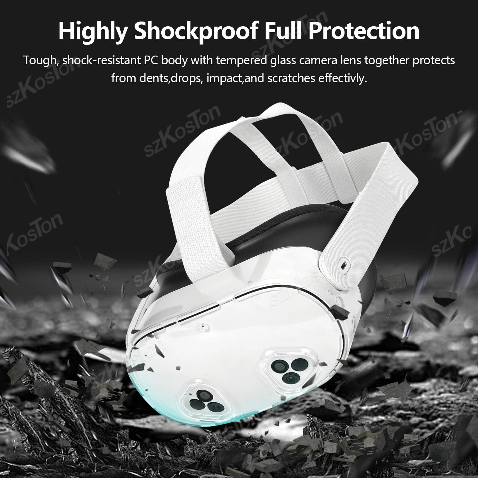 Funda protectora transparente para auriculares Meta Quest 3S VR, carcasa transparente antiarañazos a prueba de golpes para accesorios Meta Quest 3S - imagen 4