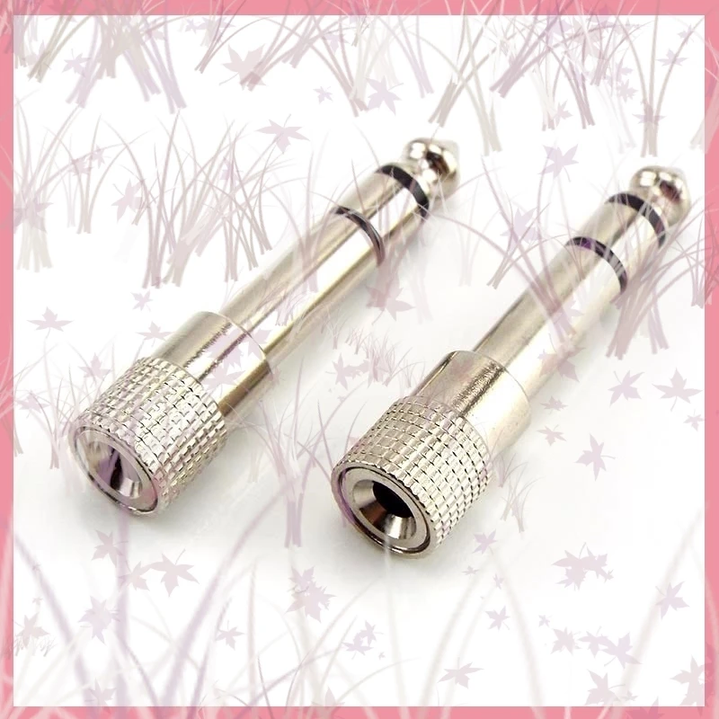 Conector macho de 6,35mm y 1/4 "a conector hembra de 3,5mm y 1/8", conectores estéreo, adaptador de Audio para altavoz y auriculares, micrófono para el hogar B6