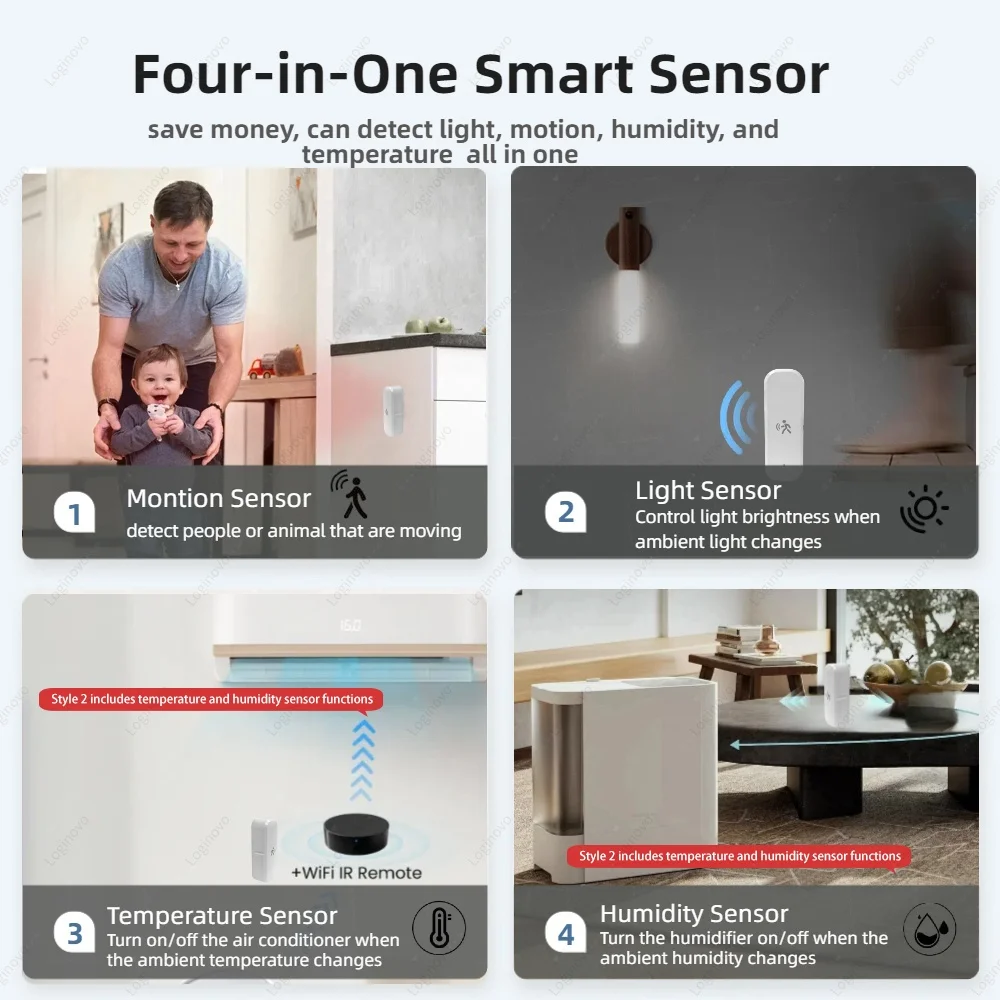 Zigbee 3,0 Mmwave Radar PIR Sensor de movimiento con luz Lumiance detección de temperatura humedad automatización del hogar inteligente 2MQTT - imagen 2