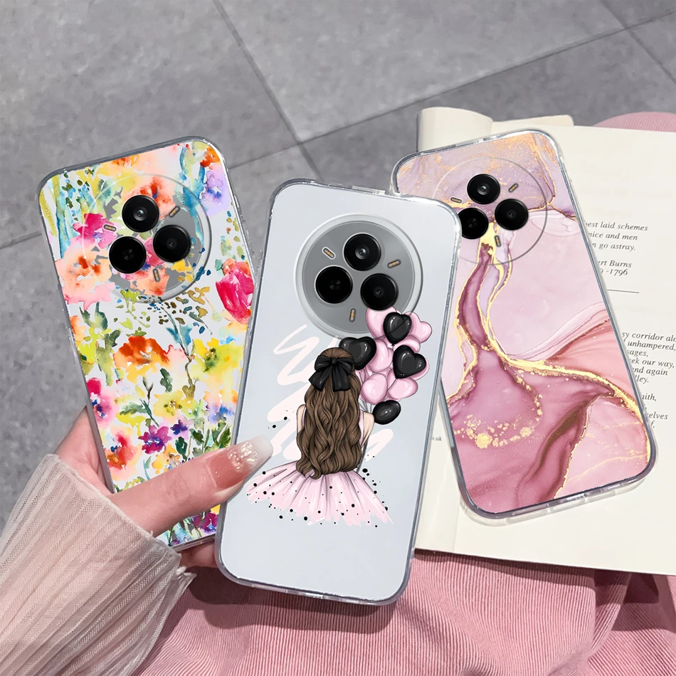 Para Realme 14 Pro Plus Funda gradiente flor suave carcasa de teléfono delgada para Realme 14Pro + Funda transparente anticaída cubiertas traseras - imagen 4