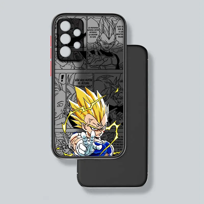 D-Dragon Ball Saiyan Vegeta para Samsung Galaxy A71 A55 A54 A51 A16 A06 A04e 5G funda de teléfono translúcida esmerilada - imagen 3