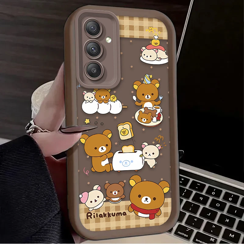 Funda bonita de oso Rilakkuma para Samsung Galaxy A05 A05S A54 A34 A24 A14 A53 A33 A23 A13 A52 A52S A32 A22 A12 A71 A51 A31 funda blanda - imagen 3