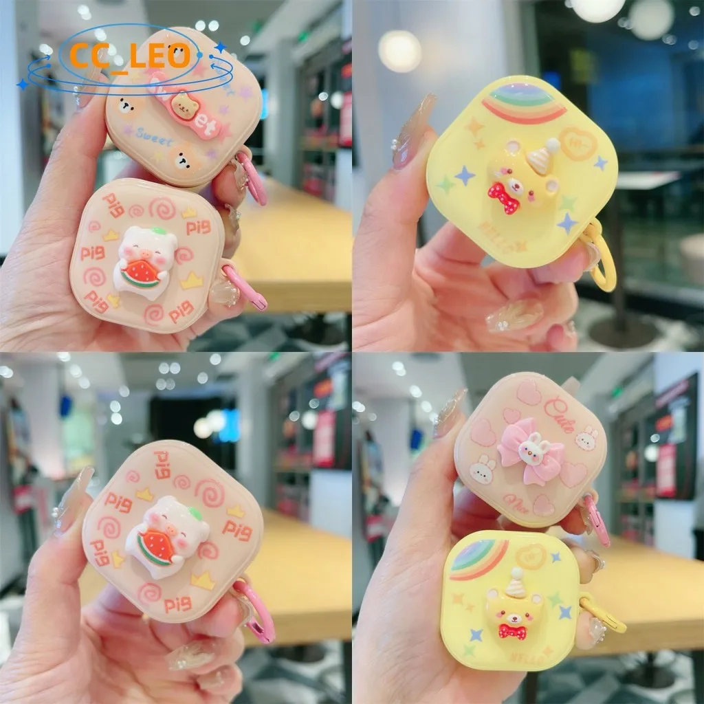 Para Samsung Galaxy Buds Core / FE funda Galaxy Buds2 Pro funda suave de silicona conejito de dibujos animados lindo oso Buds Pro funda protectora