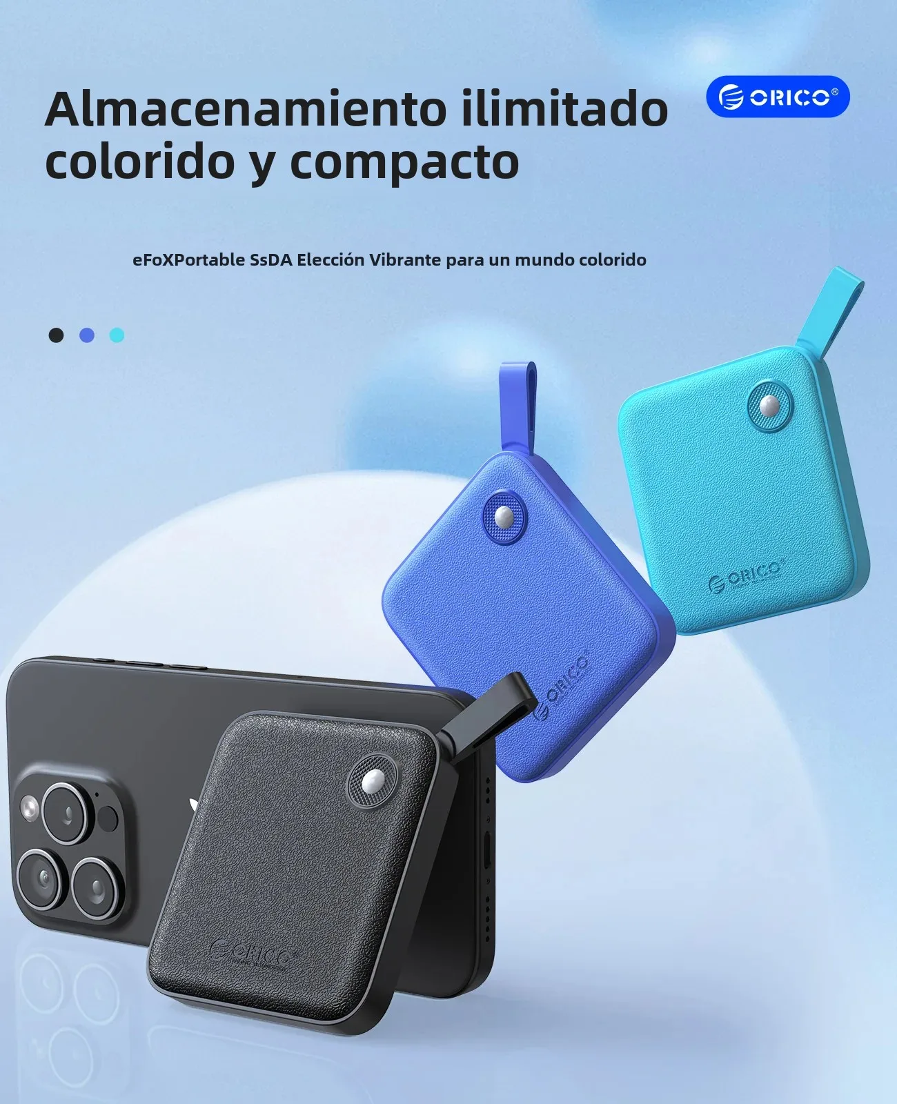 ORICO Unidad de estado sólido externa portátil Disco duro externo USB 3.2 Gen2 SSD para iPhone 15/Pro Windows Mac Ligero - imagen 2