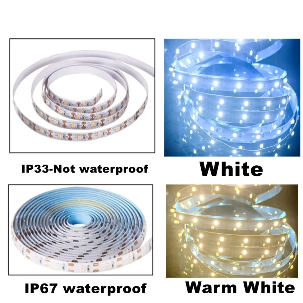Tira de luces LED para decoración del hogar, cinta de iluminación de fondo de TV, lámpara de 1- 5m, CC de 5V, USB, Blanco cálido, 2835 - imagen 3