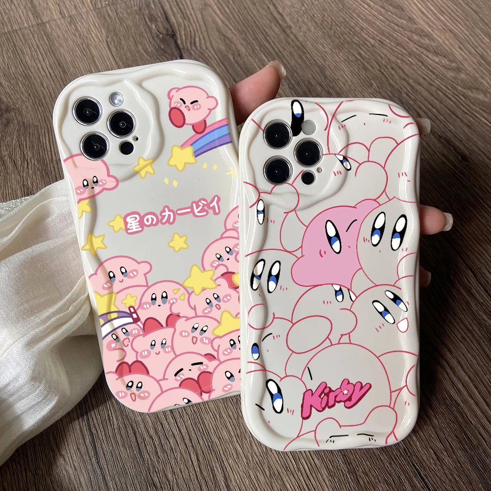 Bonita funda de teléfono Star k-kirbys para Huawei P40 Llte P30 Mate 40 30 Pro Nova 10 9 7 SE 5G 3D cremoso Wave Soft Cover