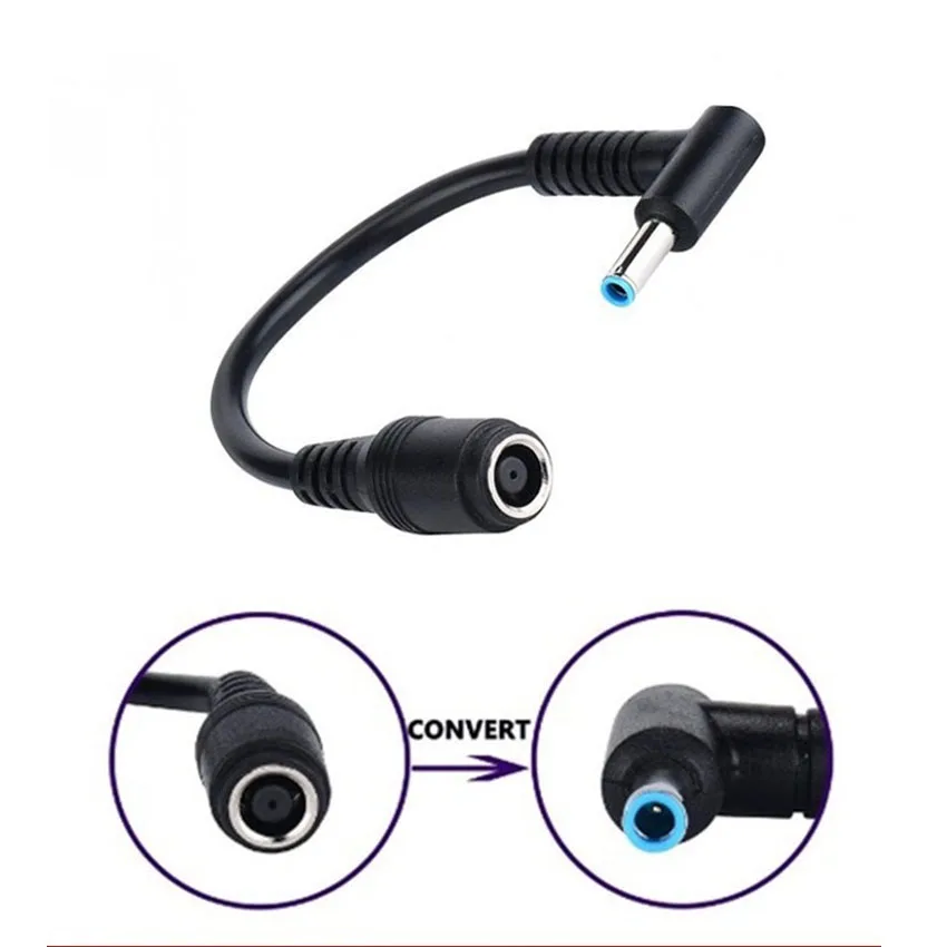 Convertidor de cargador de corriente CC de 7,4mm a 4,5mm, gran Cable conector adaptador de CC de repuesto para puntas azules HP Dell, 1/2 Uds. - imagen 4