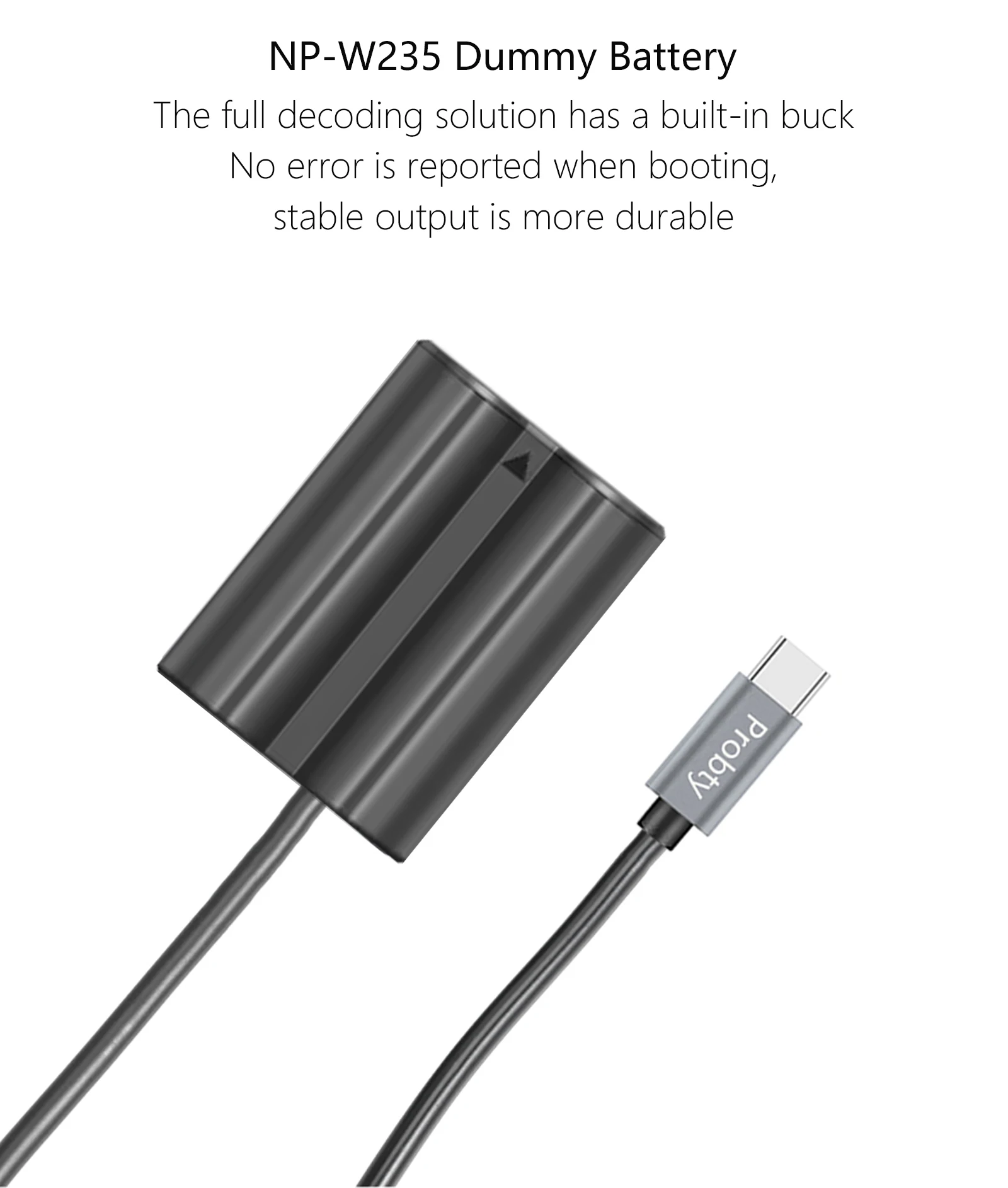 Para FujiFilm PD USB-C CP-W235 adaptador NP-W235 batería simulada Cable de alimentación USB-C para cámara FujiFilm X-T4 XT4 GFX100S 50S II - imagen 3