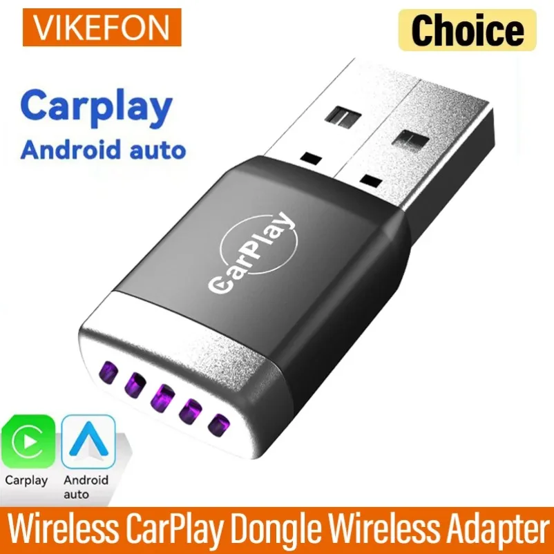 Dongle CarPlay inalámbrico 2 en 1, adaptador inalámbrico para Android Auto, sistemas inteligentes para coche, caja inteligente AI para coche con CarPlay con cable