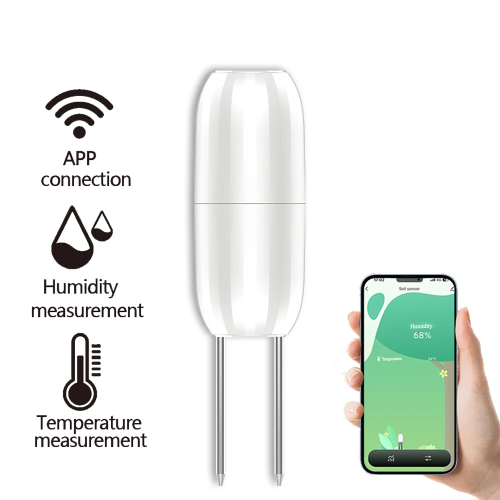 Probador inteligente de temperatura y humedad del suelo inalámbrico Tuya Zigbee, aplicación para teléfono móvil en tiempo Real para plantar tierras de cultivo y jardín - imagen 2