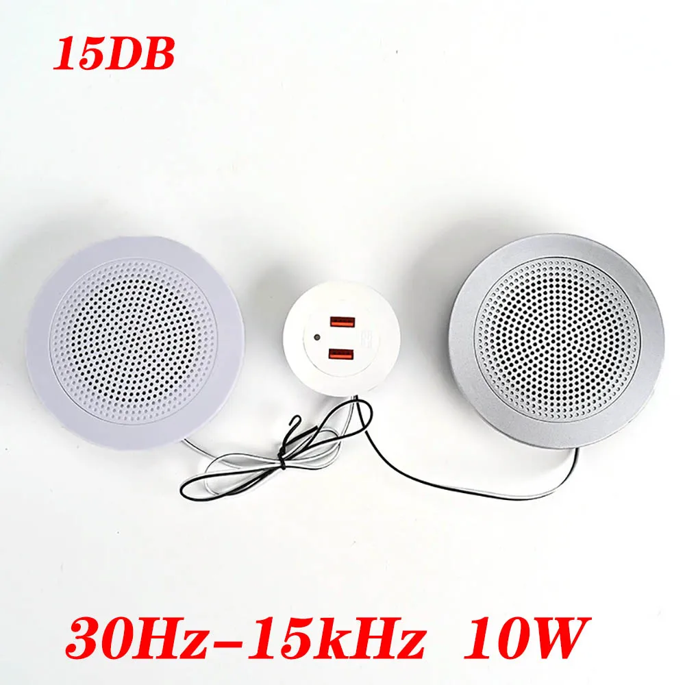 Altavoz Bluetooth de techo de 4,3 pulgadas para el hogar, sistema de altavoces empotrados para el hogar, para interior, cocina, dormitorio y baño, 10W