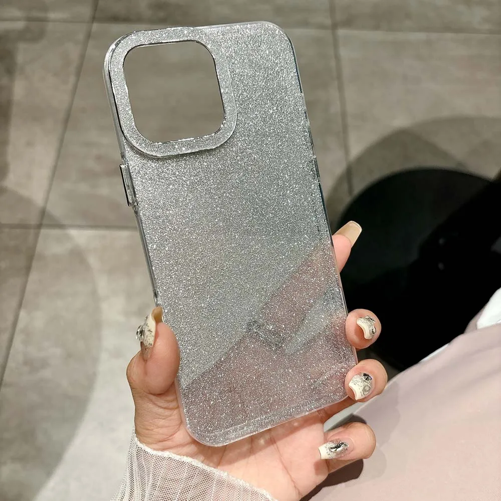 Funda de teléfono de silicona con purpurina para iPhone 16, 15, 14, Plus, 13, 12, 11 Pro Max, carcasa protectora a prueba de golpes, funda trasera IMD suave de TPU - imagen 3
