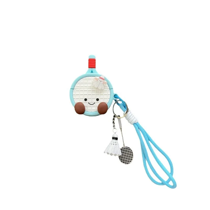For AirPods 4 3 2 1 Pro Pro2 Earphone Case 3D Badminton Racket Cute Cartoon Silicone Protective Headphone Box With Pendant - imagen 5