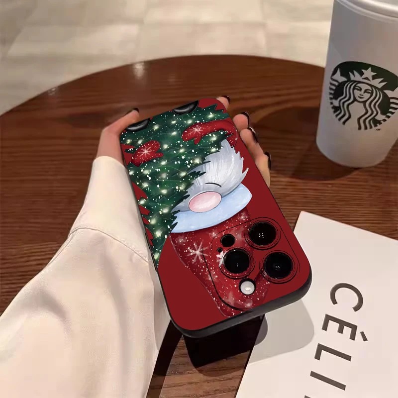 Funda de teléfono con diseño de árbol de Navidad y alce de Papá Noel para Samsung Galaxy A56 A55 A54 A53 A35 A34 A33 5G S25 Ultra S24 FE S23 S22 Plus - imagen 4