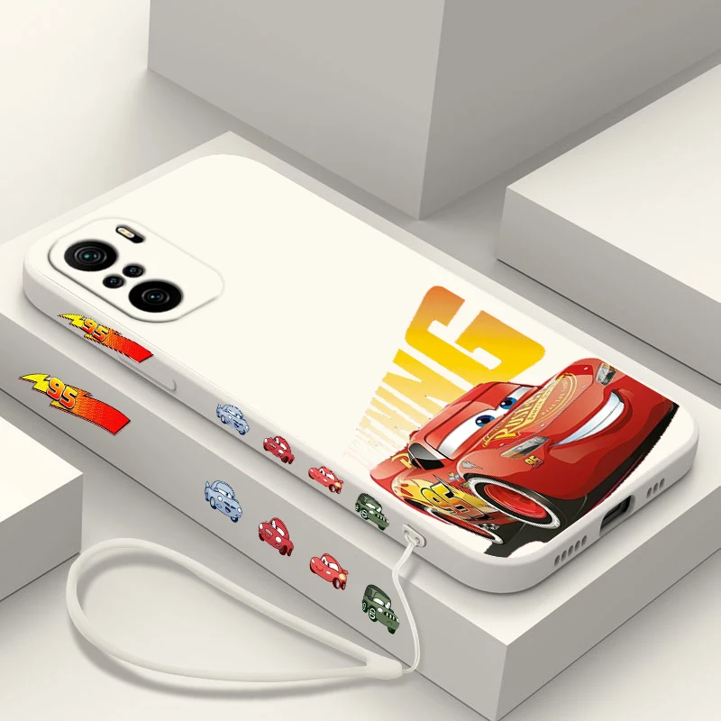 Coches Lightning McQueen para Xiaomi Redmi Note 13 12 12Pro 11 11S 11T 10S 10 Pro Plus 5G funda de teléfono con cuerda izquierda líquida - imagen 3
