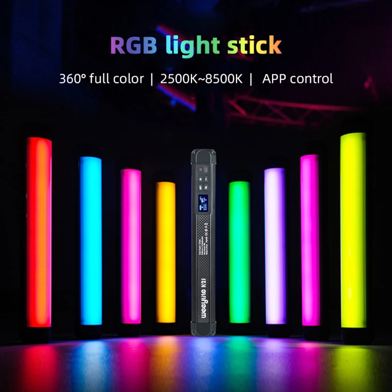 Weeylite-Palo de luz RGB portátil K21, tubo de luz LED, varita de luz de relleno para fotografía, 2500K-8500K, regulable, 29 efectos de iluminación de escena - imagen 3