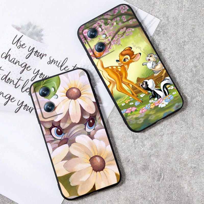 Disney Bambi Animation para OPPO Find X5 X3 X6 A54S A5 A94 A16 A53S A57 A74 A72 A98 A78 A96 A9 5G, funda negra de TPU para teléfono - imagen 2