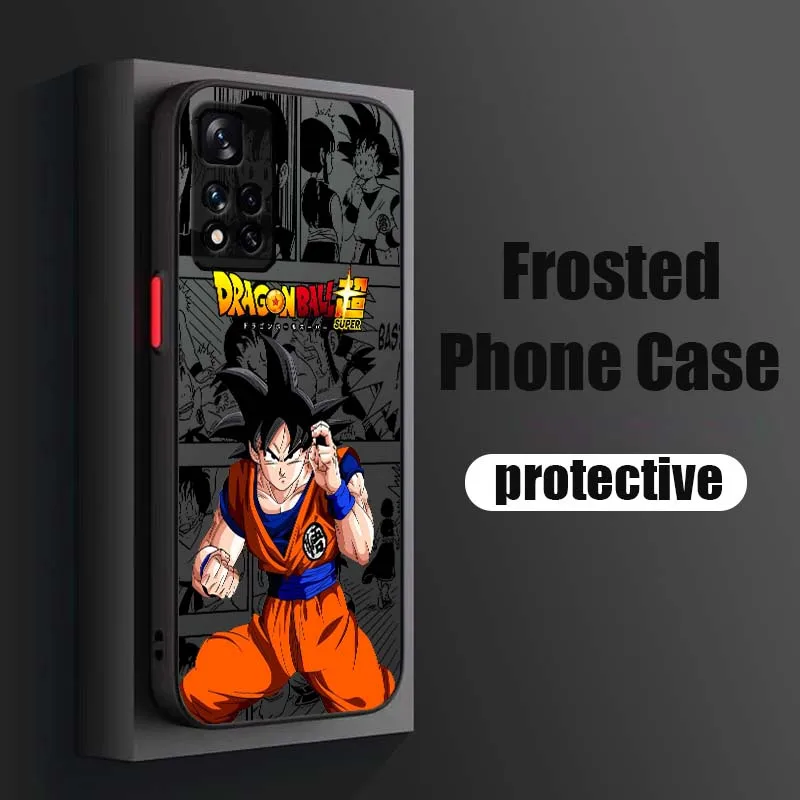 D-Dragon Ball Manga Son Goku funda para Xiaomi Redmi Note 14 13 12 11 10 9 Pro Plus 4G 5G funda de teléfono translúcida esmerilada - imagen 3
