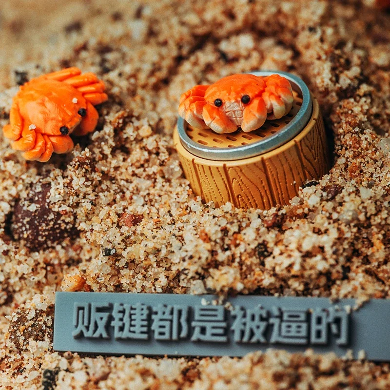 Teclado mecánico de cangrejo 3D, absorción magnética translúcida, bollos de comida/albóndigas, teclas ESC de descompresión para oficina - imagen 2