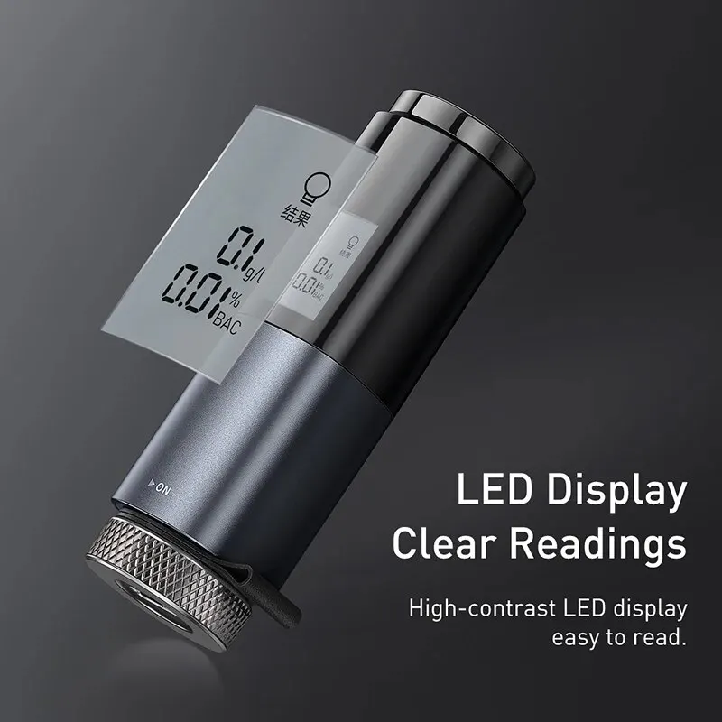 AliExpress Collection Baseus, probador portátil sin contacto de alcohol con pantalla LED, alcoholímetro recargable automático - imagen 3
