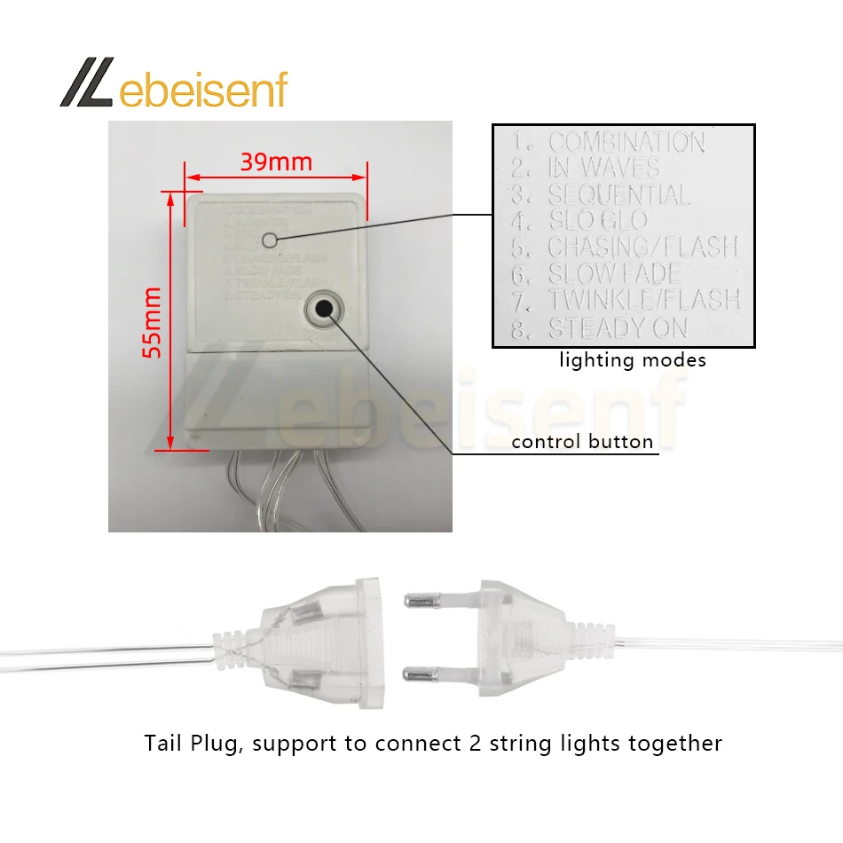 Guirnalda de luces LED 5/10M 50/100LEDs AC 220V enchufe europeo decoración interior exterior boda fiesta árbol de Navidad hogar jardín decoración de Patio - imagen 3