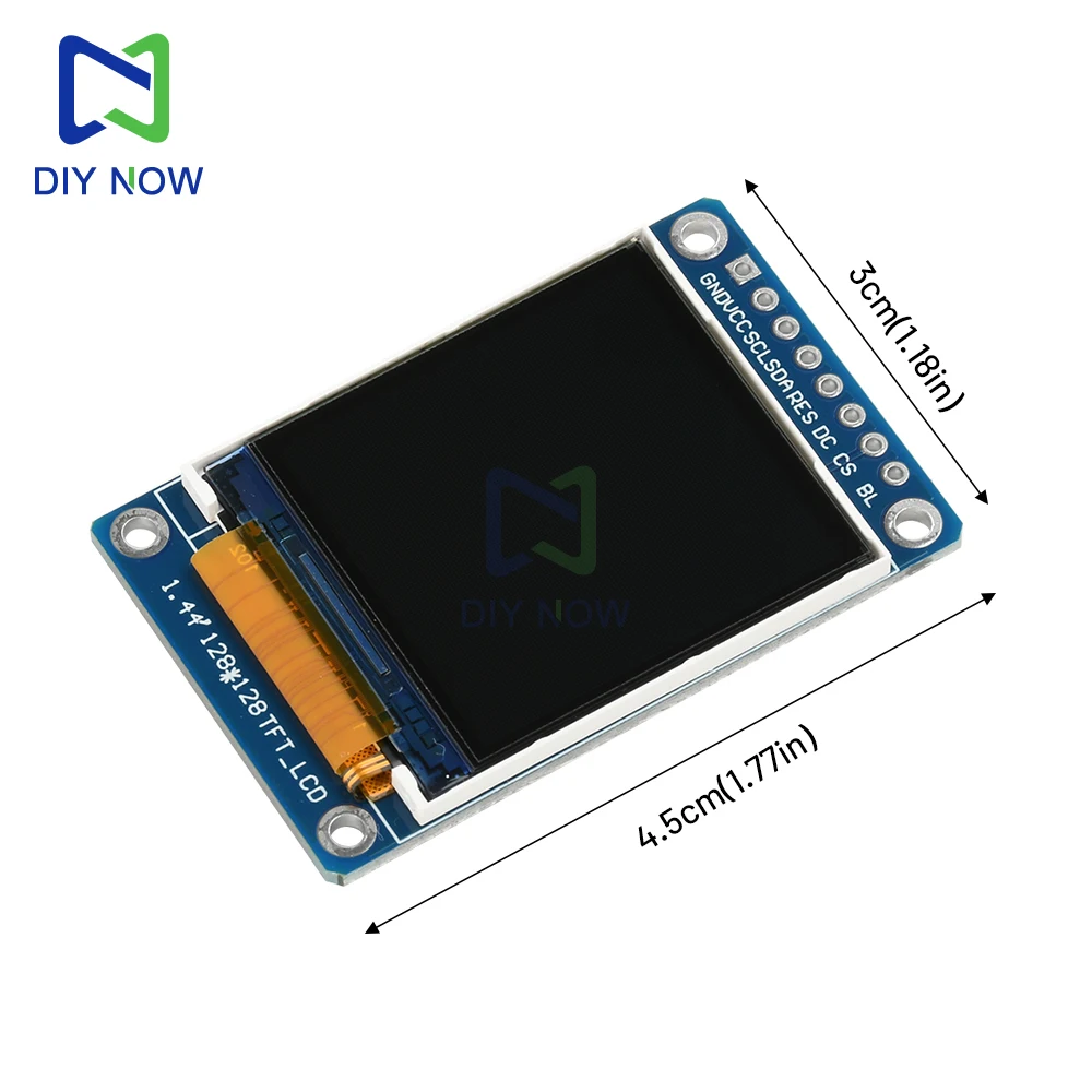Pantalla LCD TFT de 1,44 pulgadas 128*128 1,44 módulo de puerto serie TFT TFTSPI módulo LCD HD TFT ST7735 módulo de pantalla a todo Color de 8 pines - imagen 3