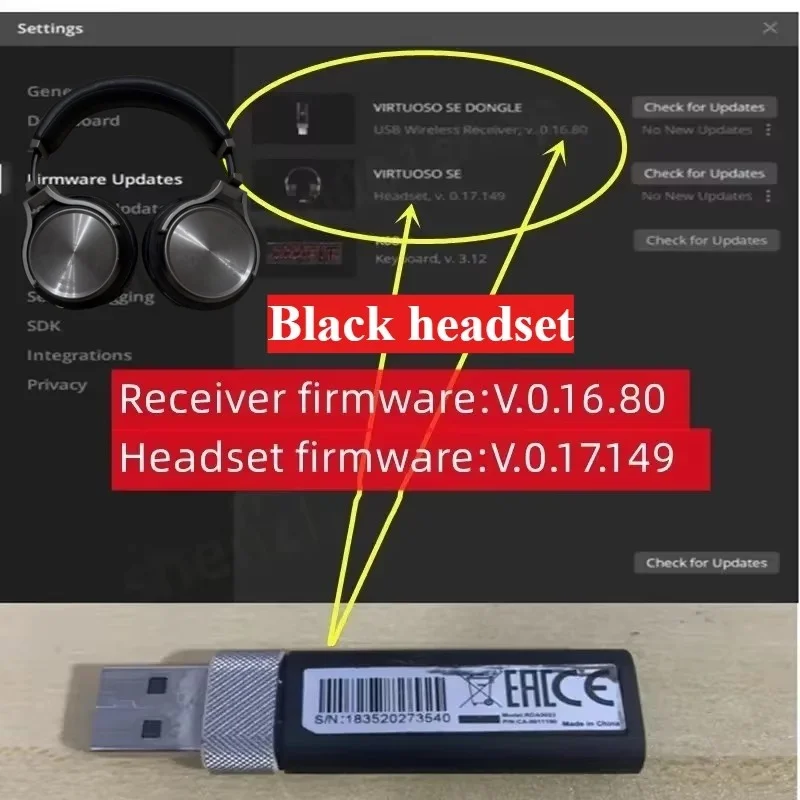 Adaptador dongle receptor USB para auriculares inalámbricos Corsair VIRTUOSO SE - imagen 3