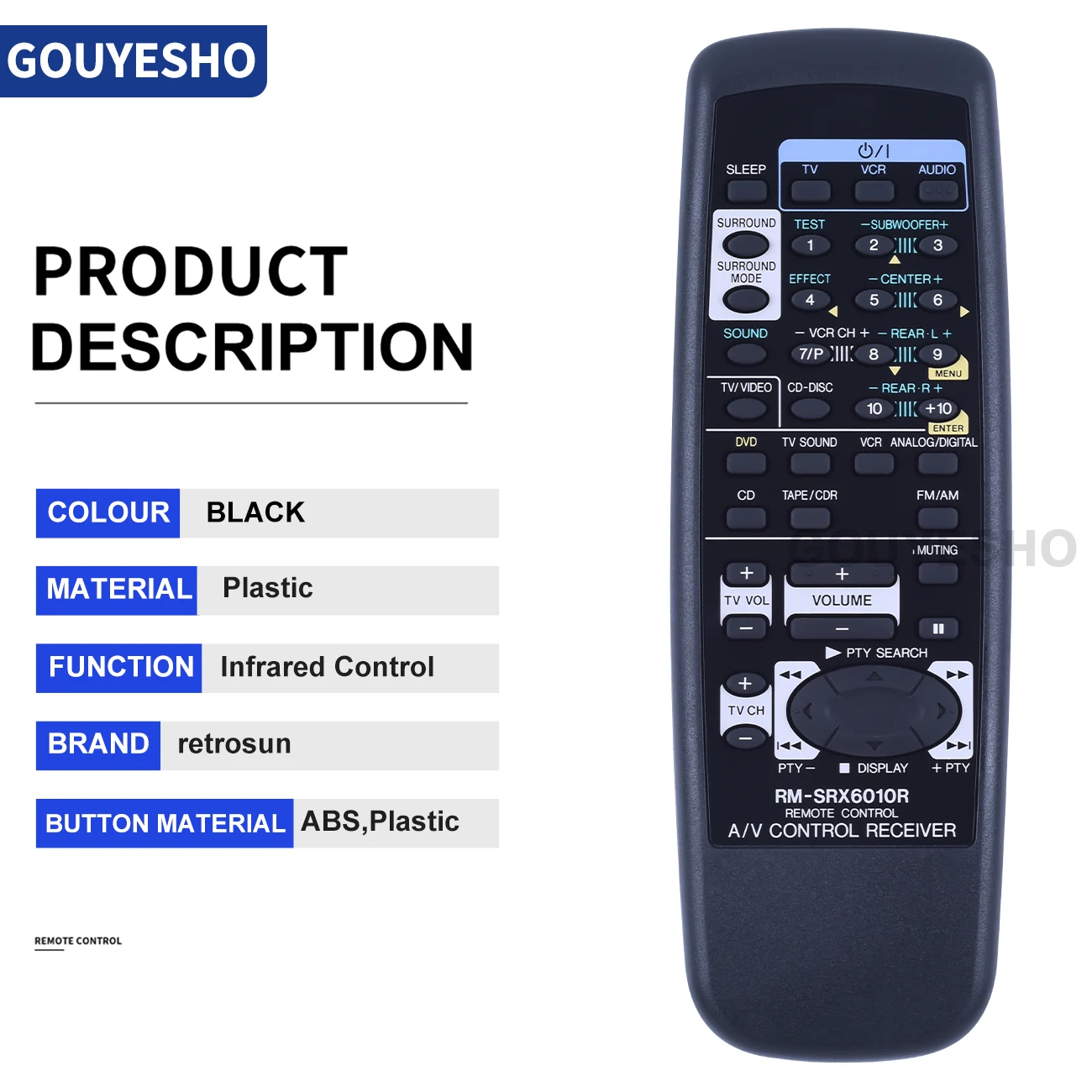 Mando a distancia para receptor de Audio y vídeo, dispositivo para JVC RM-SRX6010R, RM-SRX6010J, RX-6010V, RX-6010VBK, RX-6010RBK, AV, nuevo - imagen 4