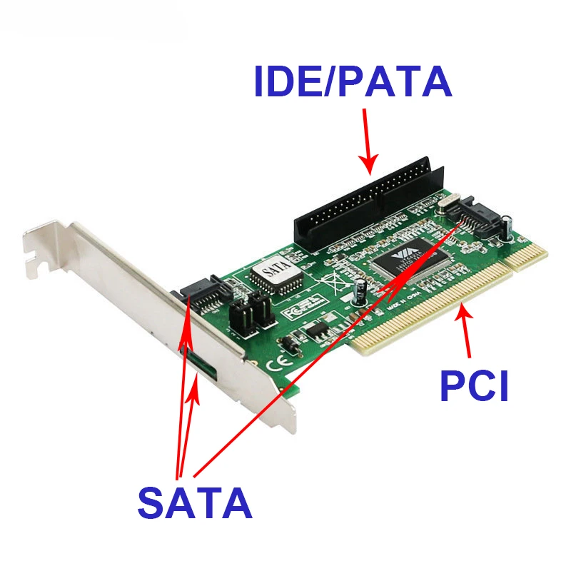 Convertidor de disco duro VIA6421 PCI a SATA PATA, tarjeta de extensión PCI a IDE para PC de escritorio, tarjeta de matriz de disco Serial ATA de doble canal RAID - imagen 3