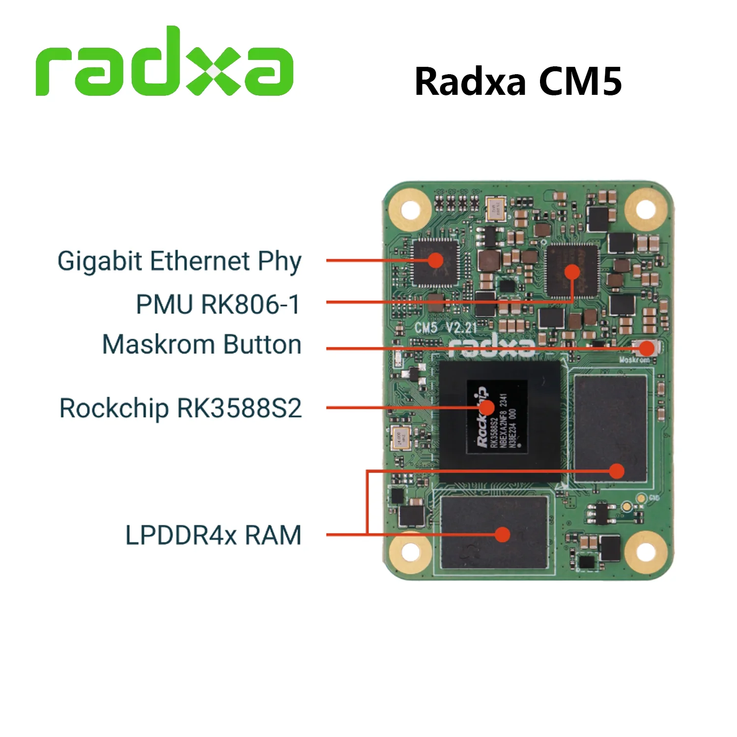 Radxa CM5 RK3588S MÓDULO DE ORDENADOR DE 8 núcleos, CPU Radxa CM5 Lite RK3582, CPU de 6 núcleos LPDDR4 eMMC integrado, CM4 Raspberry Pi, reemplazo - imagen 4