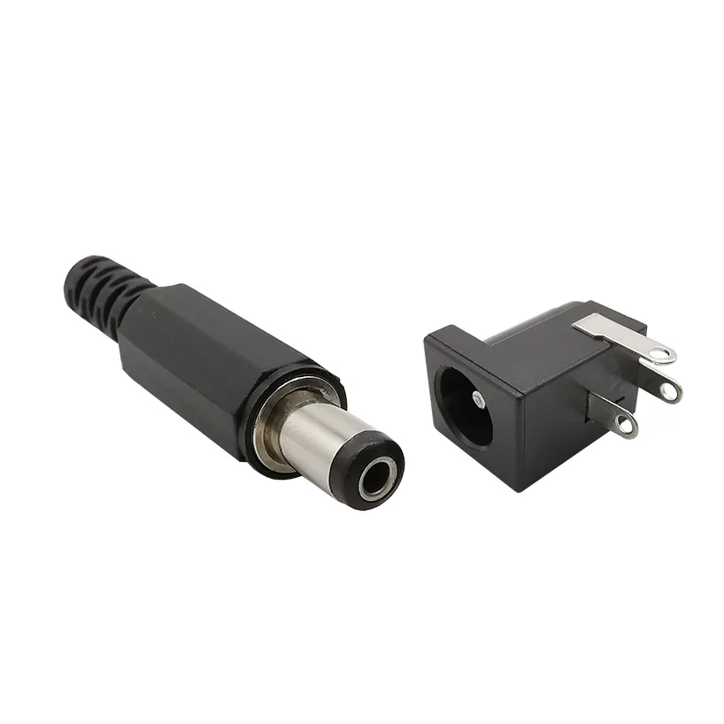 Enchufe de alimentación de CC, Conector de montaje PCB de 5,5x2,1mm, 10 piezas, 5,5x2,1, macho de alimentación de CC, adaptador de enchufe electrónico de carga DIY - imagen 5