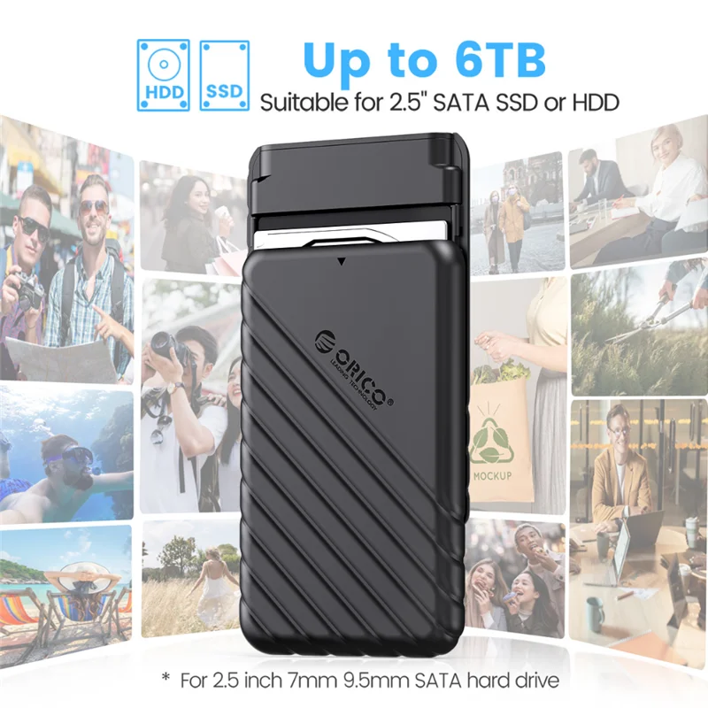 Carcasa ORICO HDD 2,5 SATA a USB 3,0, adaptador de carcasa de disco duro 5 6Gbps HDD SSD, carcasa de disco duro compatible con UASP para PC y portátil - imagen 4