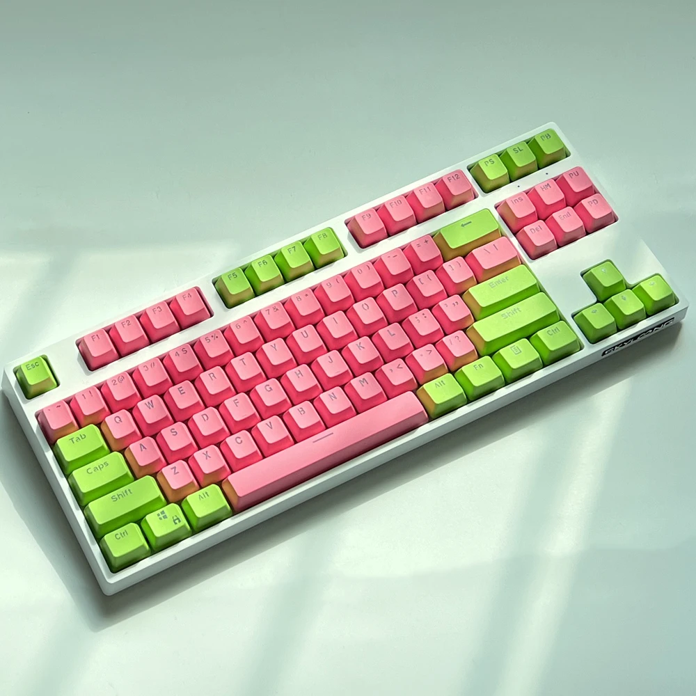 Teclas cian moradas de 106 teclas, teclas retroiluminadas PBT, perfil OEM de dos colores para teclado mecánico MX Switch 61/87/104 - imagen 5